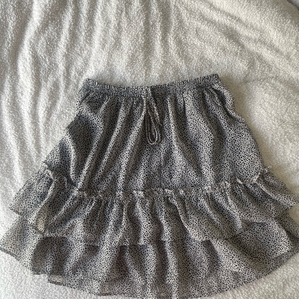 Elegant Black and White Ruffle Skirt